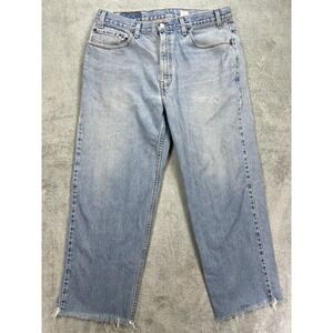 Vintage Levi's Jeans Mens 38x30 Blue Denim Cotton Relaxed Fit Y2K Frayed Hem